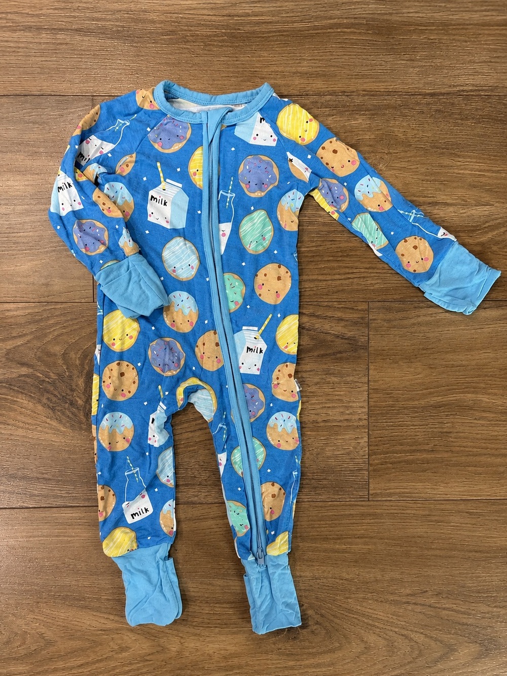 Little Sleepies Blue Cookie & Milk Footed One-Piece